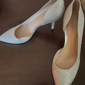 Silver sparkle heels